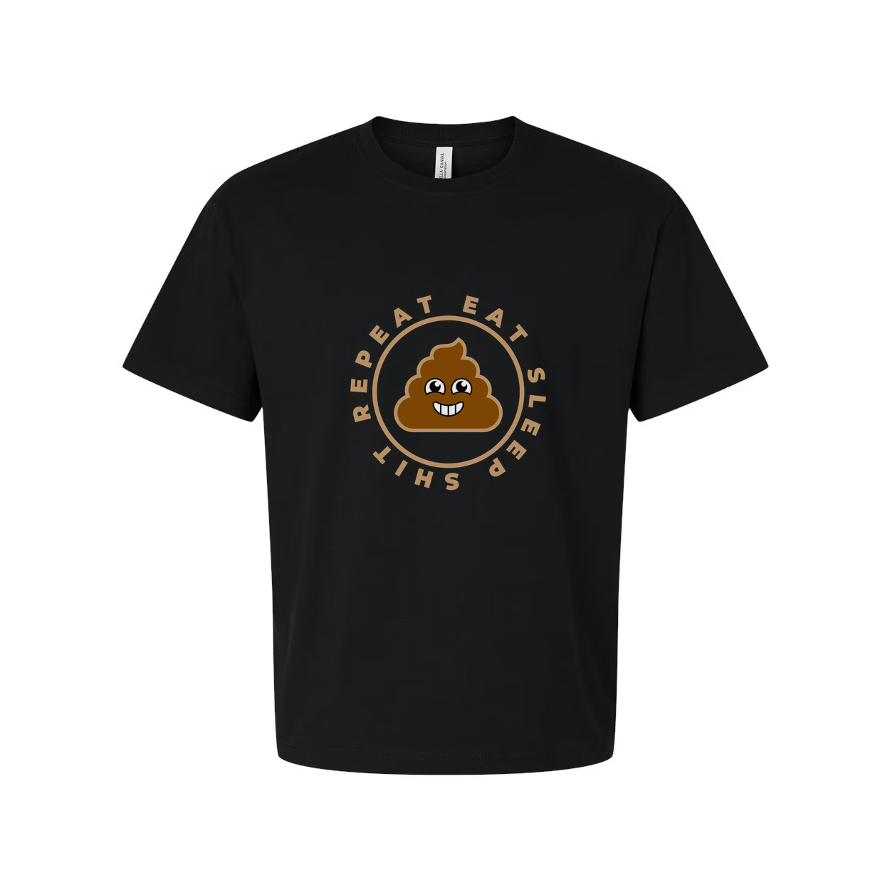 Eat Sleep Poop Emoji Repeat Unisex Cotton Graphic Tee For Men Women Casual Short Sleeve