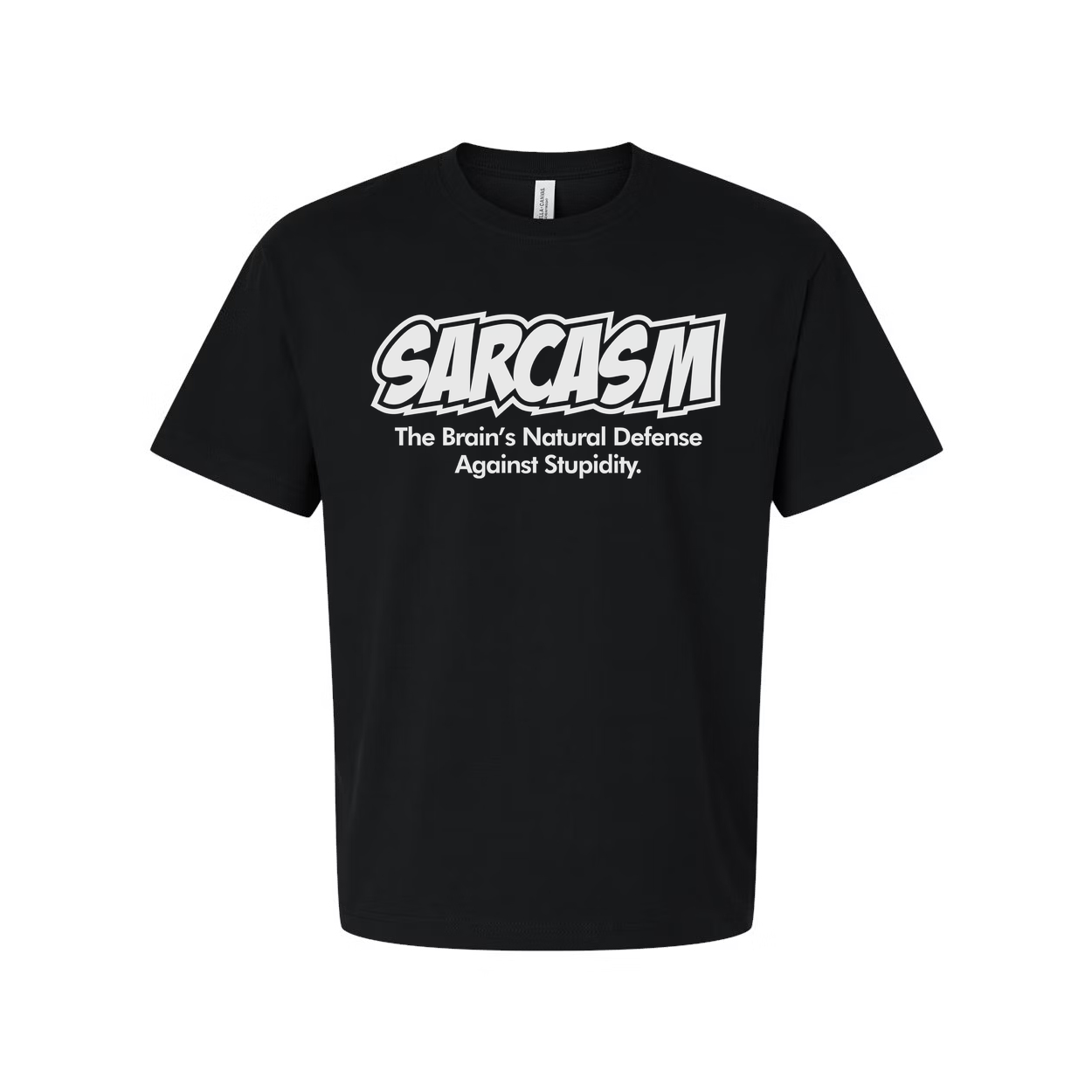 Unisex Sarcasm T Shirt With The Brain's Natural Defense Against Stupidity Graphic