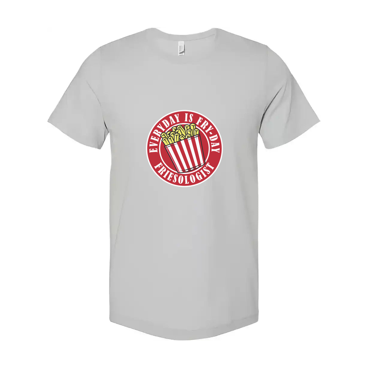 Everyday Is Fryday Friesologist Graphic T Shirt Unisex Casual Wear With Fries Bucket Logo