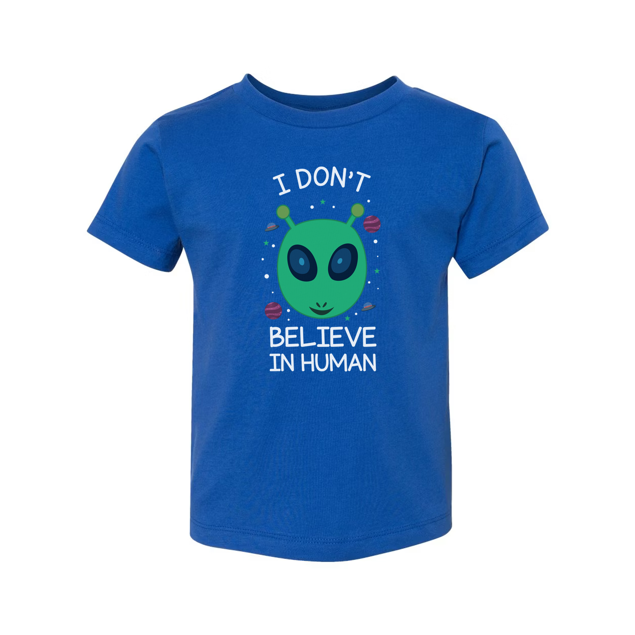 I Don't Believe in Human Alien Graphic T Shirt for Unisex Adults Short Sleeve Casual Tee