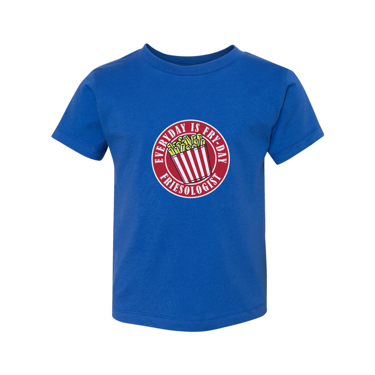 Everyday Is Fryday Friesologist Graphic T Shirt Unisex Casual Wear With Fries Bucket Logo