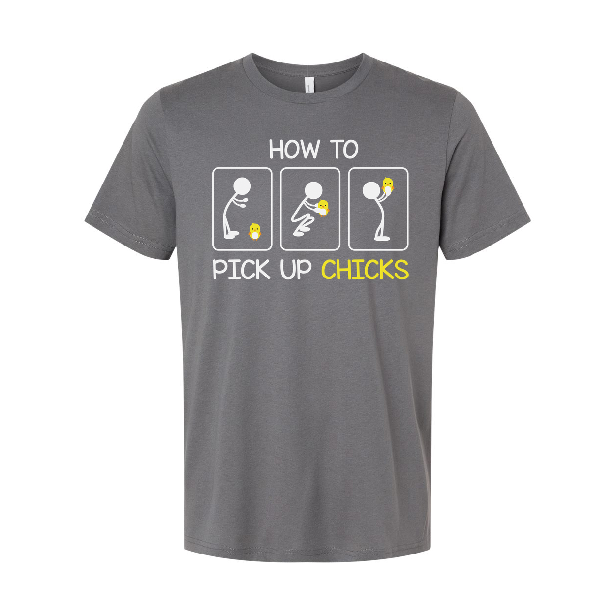 How To Pick Up Chicks Funny Graphic Unisex T Shirt With Chicks Emoji Illustration