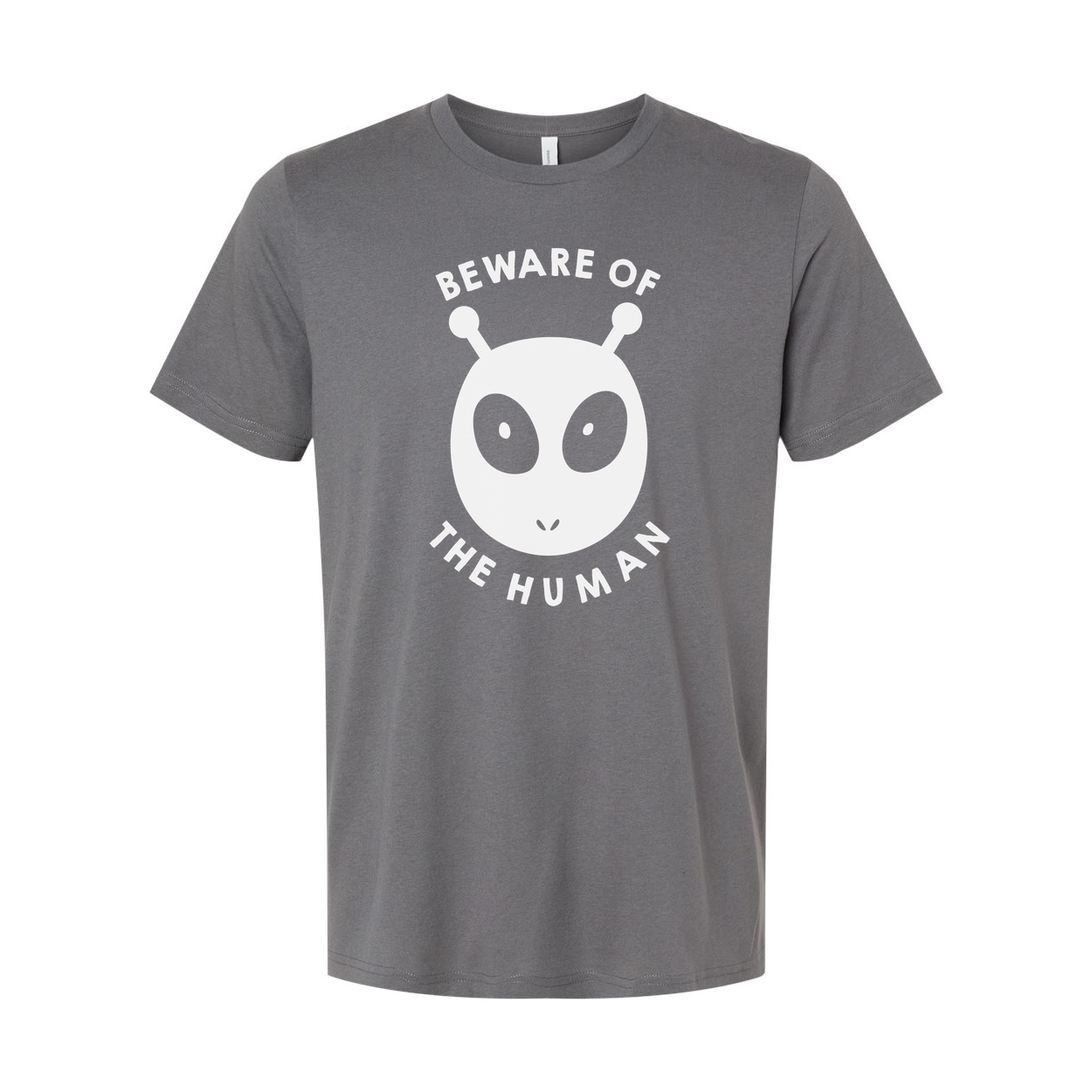 Beware Of The Human Graphic T Shirt Unisex White Cotton Tee Short Sleeve Regular Fit