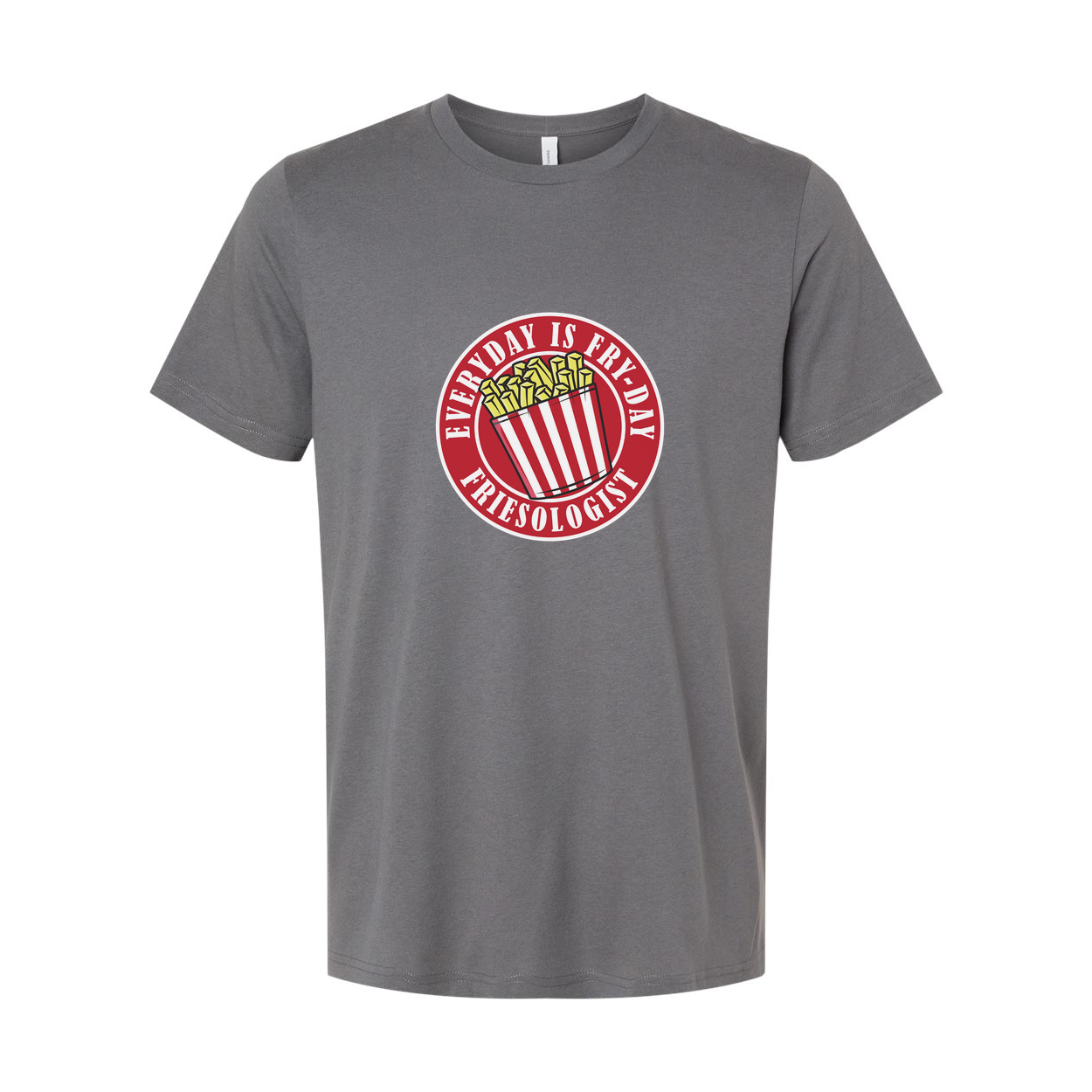 Everyday Is Fryday Friesologist Graphic T Shirt Unisex Casual Wear With Fries Bucket Logo