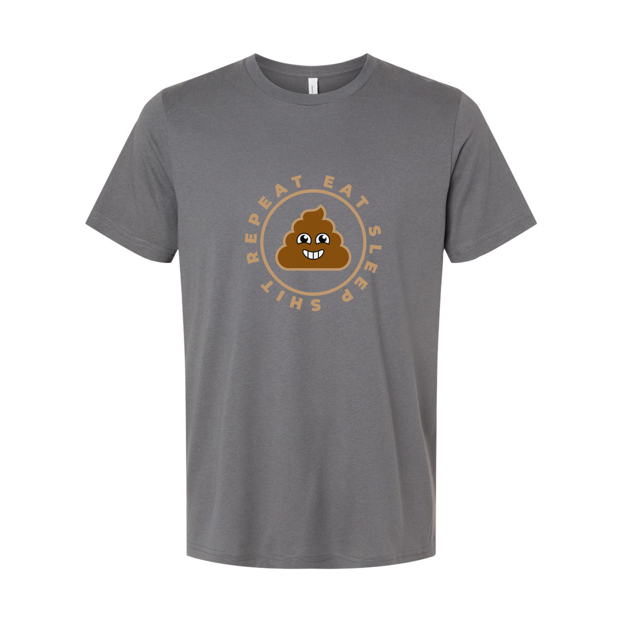 Eat Sleep Poop Emoji Repeat Unisex Cotton Graphic Tee For Men Women Casual Short Sleeve