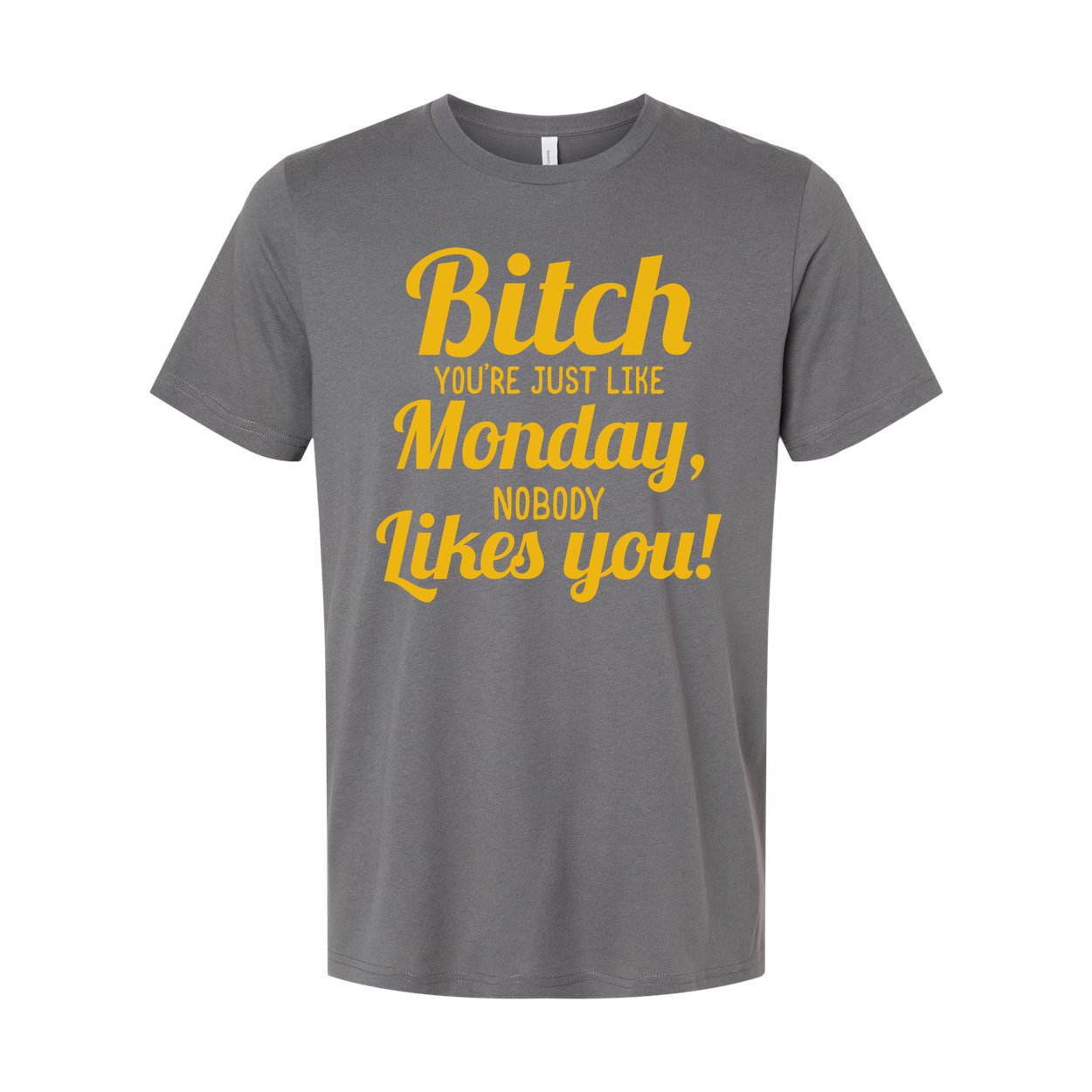Bitch You're Just Like Monday Nobody Likes You Unisex T Shirt Graphic Tee Soft Cotton Short Sleeve