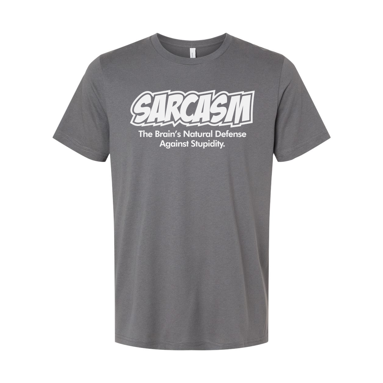 Unisex Sarcasm T Shirt With The Brain's Natural Defense Against Stupidity Graphic