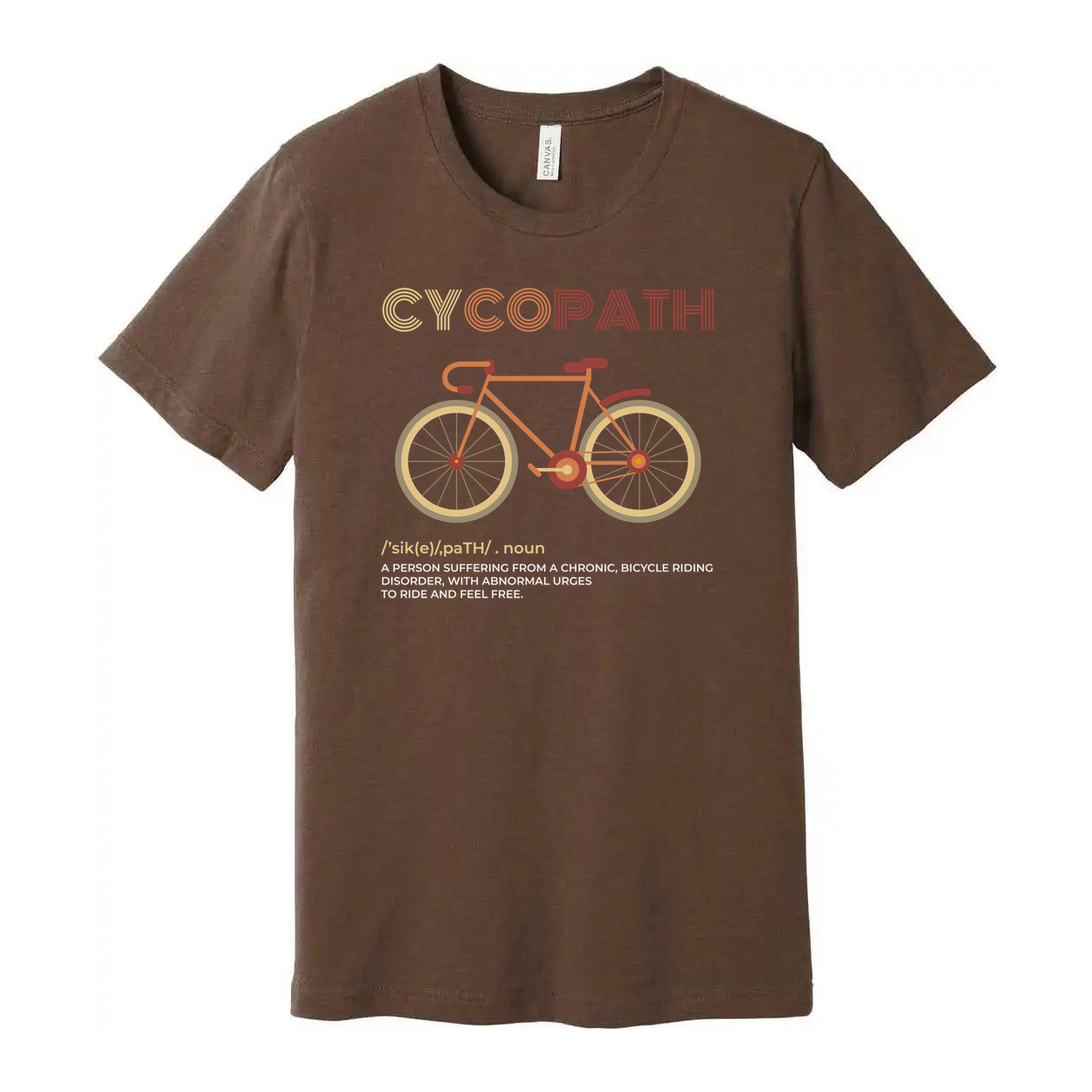 Cycopath Bicycle Graphic Unisex T Shirt With Retro Gradient Typography Design Premium Cotton