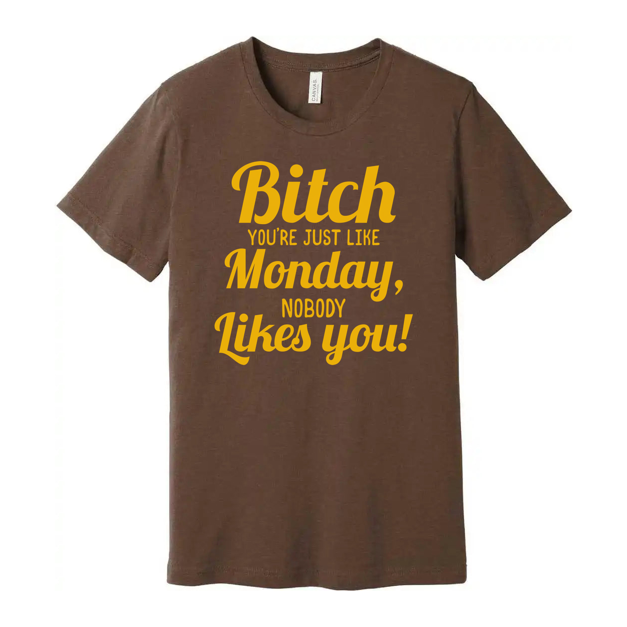 Bitch You're Just Like Monday Nobody Likes You Unisex T Shirt Graphic Tee Soft Cotton Short Sleeve