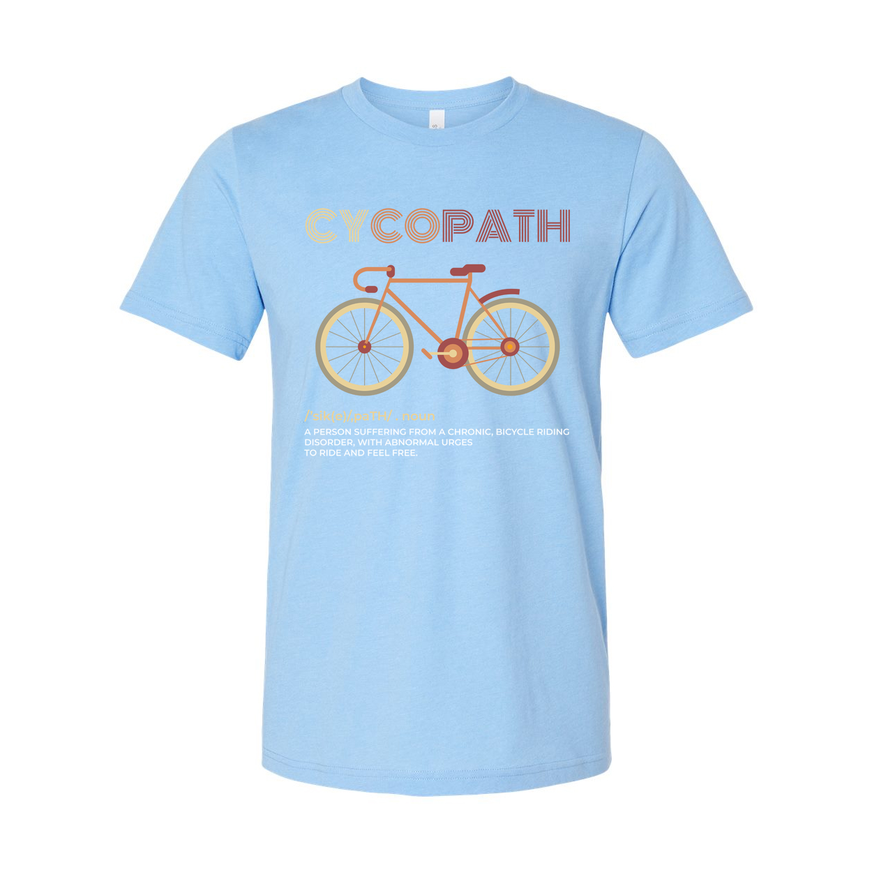 Cycopath Bicycle Graphic Unisex T Shirt With Retro Gradient Typography Design Premium Cotton