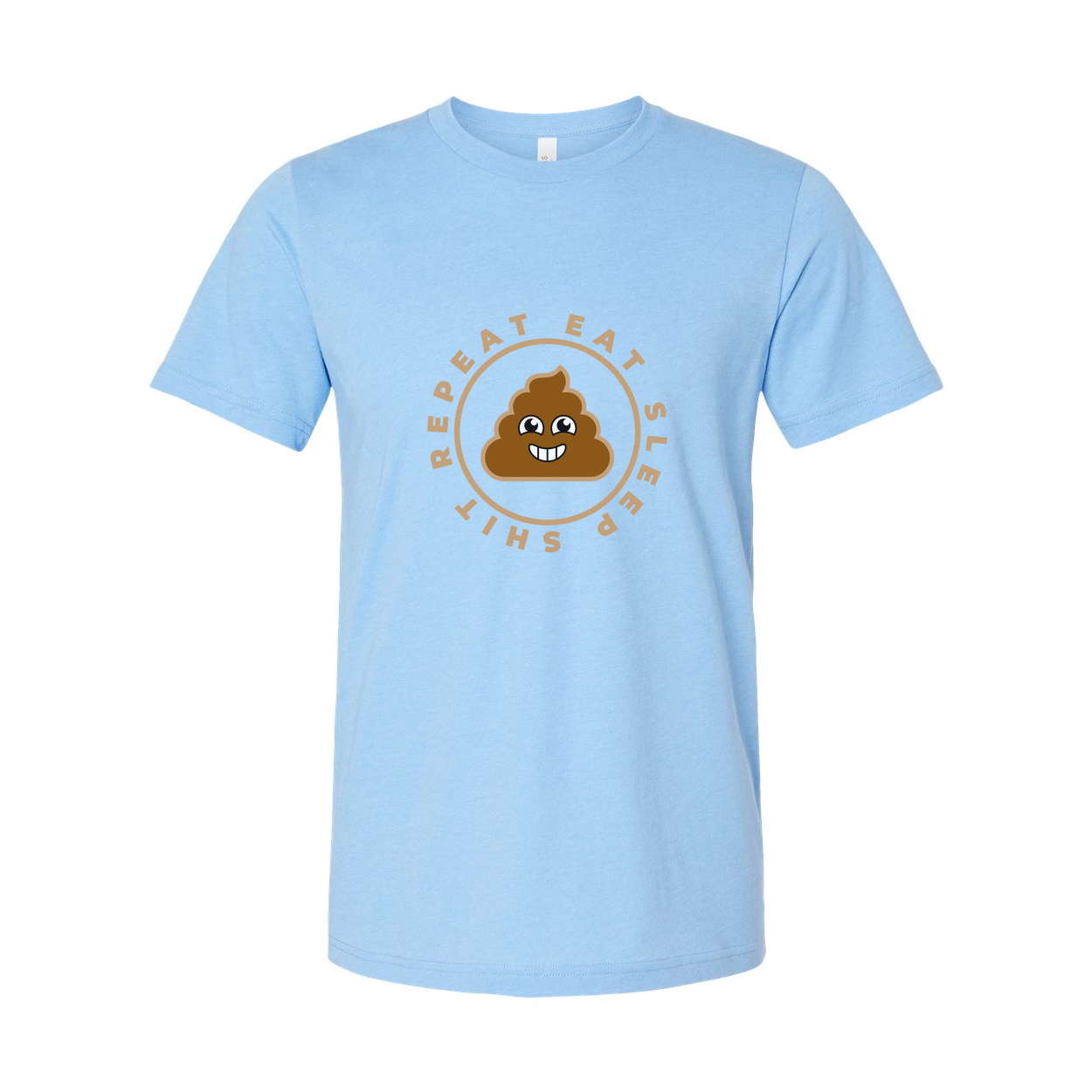 Eat Sleep Poop Emoji Repeat Unisex Cotton Graphic Tee For Men Women Casual Short Sleeve
