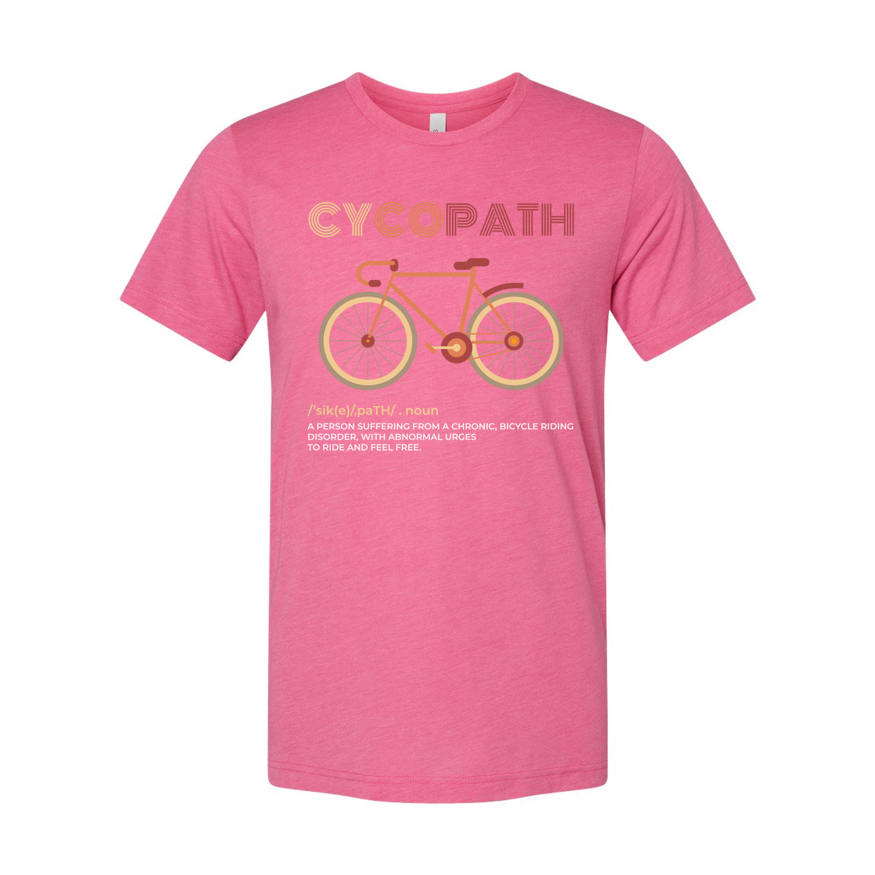 Cycopath Bicycle Graphic Unisex T Shirt With Retro Gradient Typography Design Premium Cotton