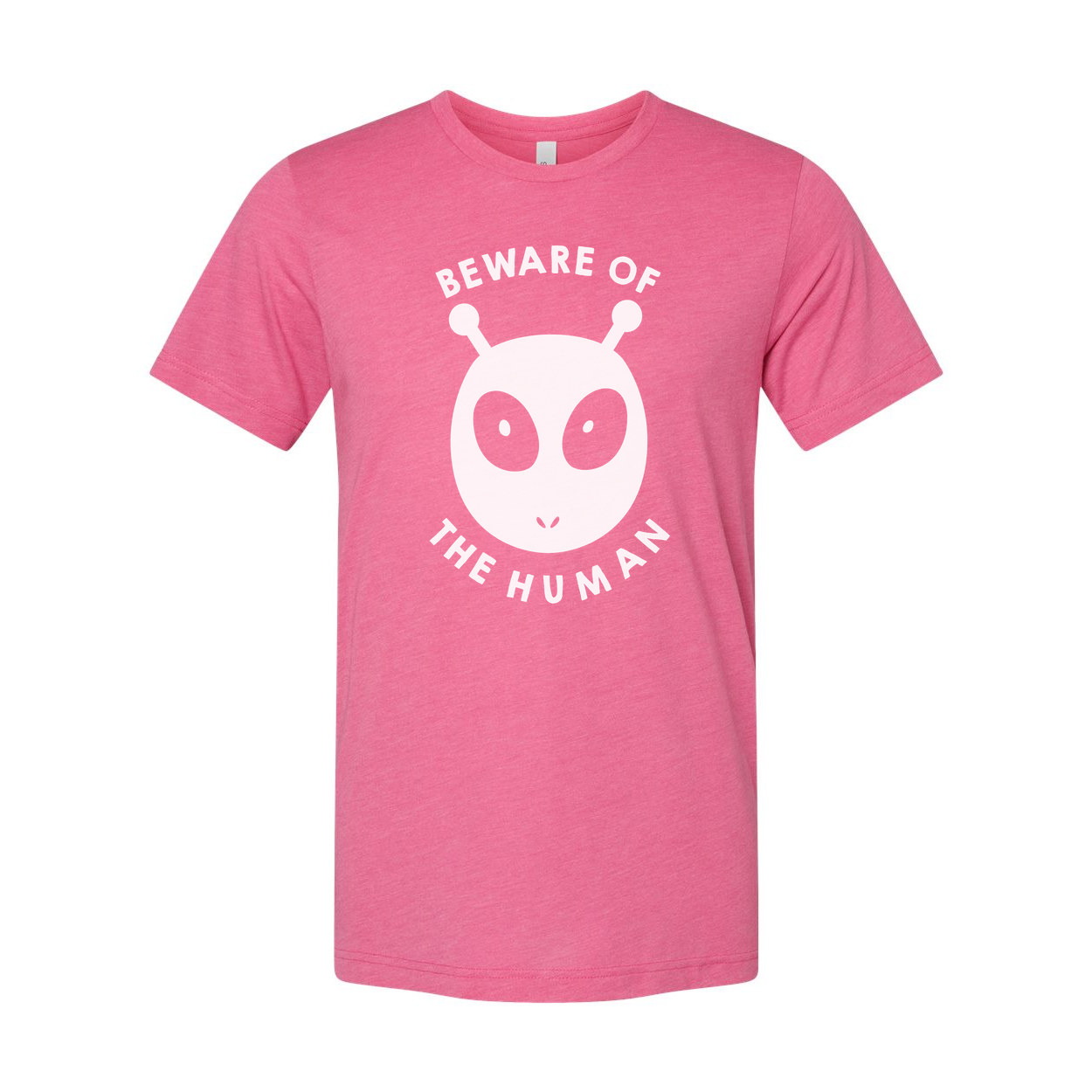 Beware Of The Human Graphic T Shirt Unisex White Cotton Tee Short Sleeve Regular Fit