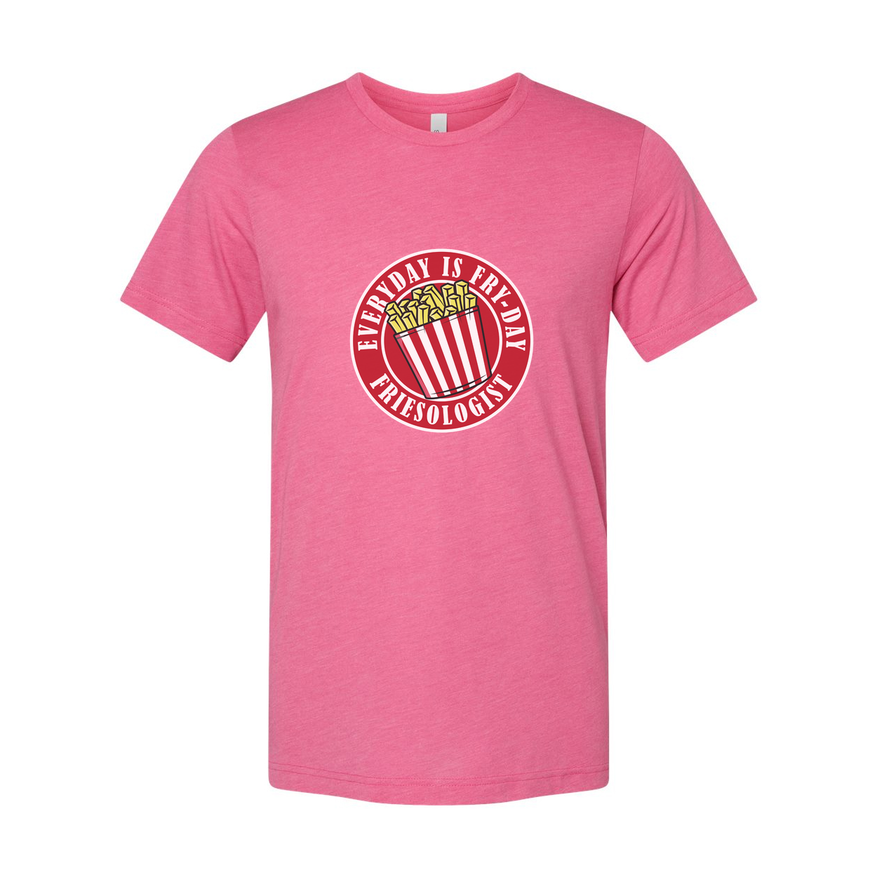 Everyday Is Fryday Friesologist Graphic T Shirt Unisex Casual Wear With Fries Bucket Logo