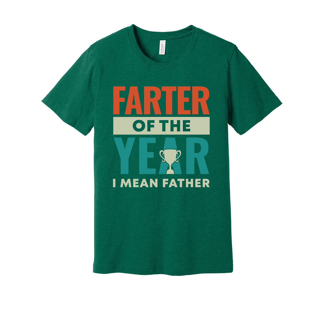 Farter Of The Year I Mean Father Unisex Cotton T Shirt Funny Gift Tee With Trophy Graphic