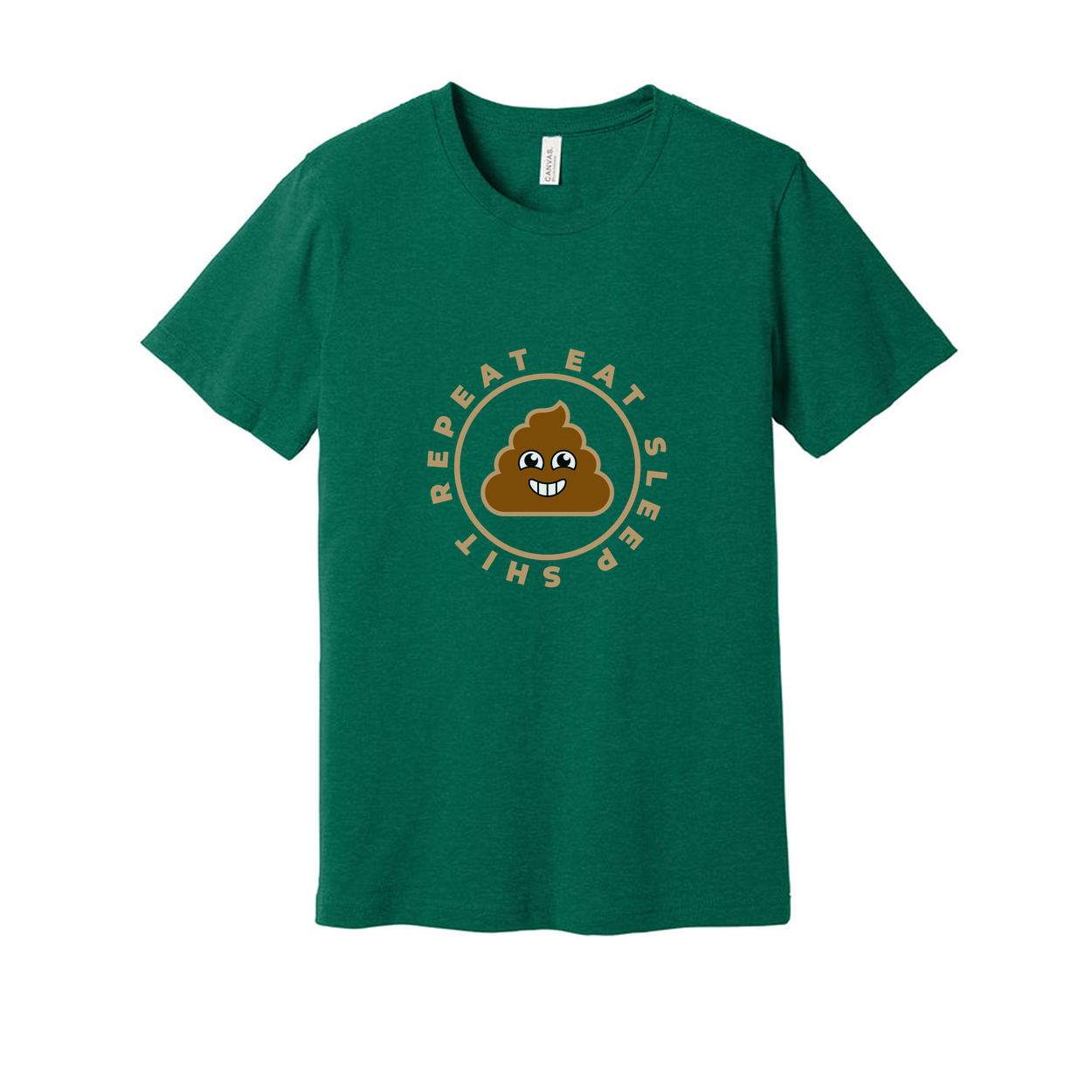 Eat Sleep Poop Emoji Repeat Unisex Cotton Graphic Tee For Men Women Casual Short Sleeve
