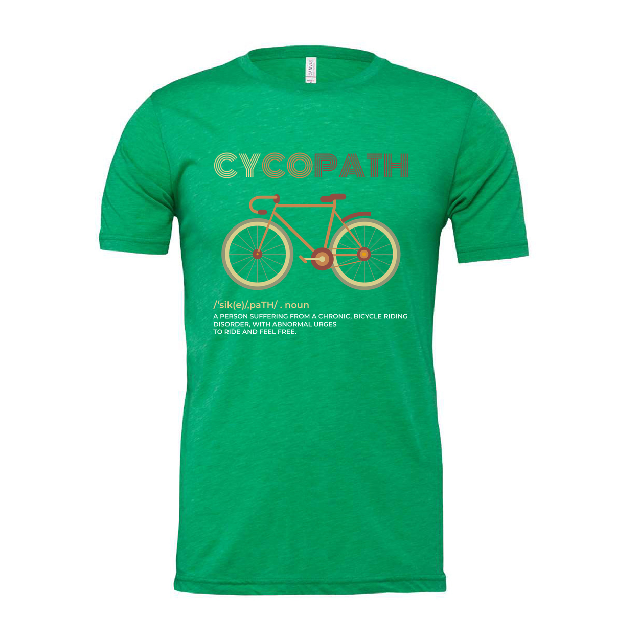 Cycopath Bicycle Graphic Unisex T Shirt With Retro Gradient Typography Design Premium Cotton
