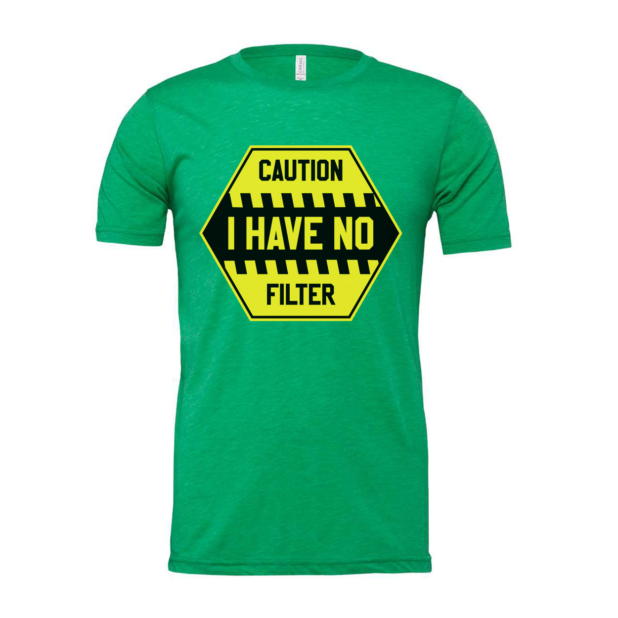 Caution I Have No Filter Graphic T Shirt Unisex Short Sleeve White Cotton Tee Casual