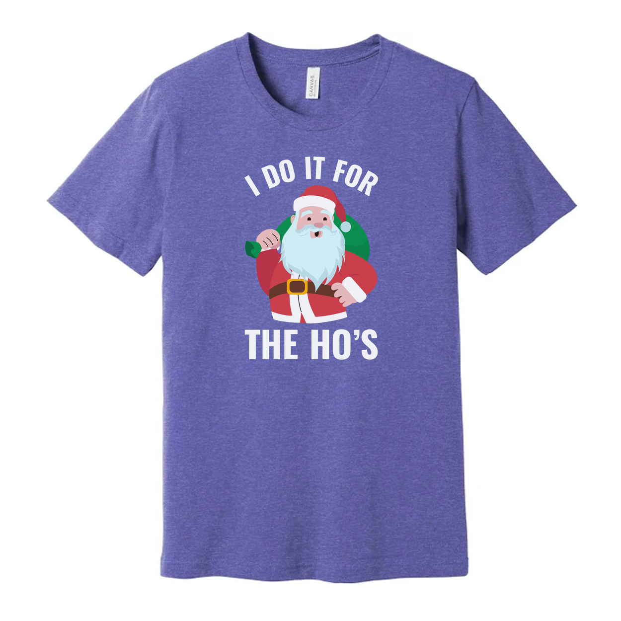 I Do It For The Ho's Santa Graphic Unisex T Shirt Christmas Holiday Humor Tee For Adults And Teens