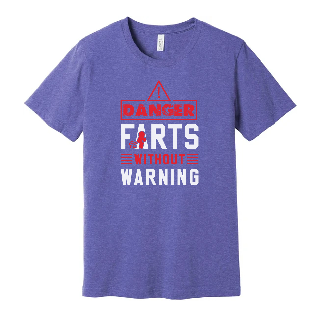 Danger Farts Without Warning Unisex Graphic Tee Shirt Made With Soft Cotton For Comfortable Fit