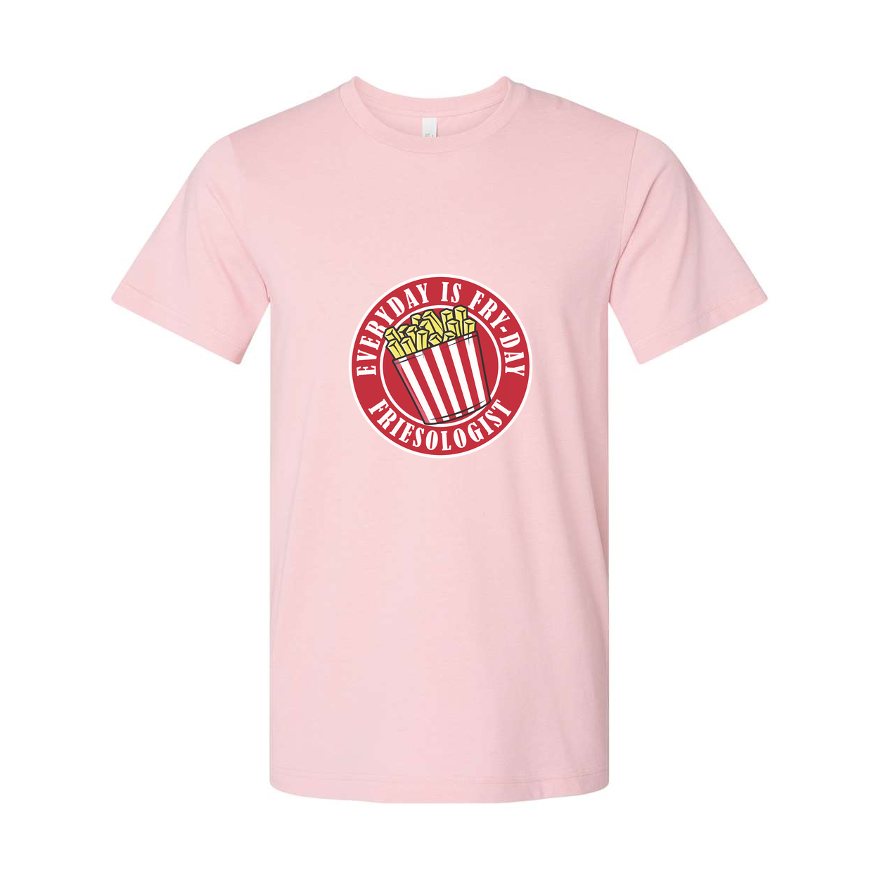 Everyday Is Fryday Friesologist Graphic T Shirt Unisex Casual Wear With Fries Bucket Logo