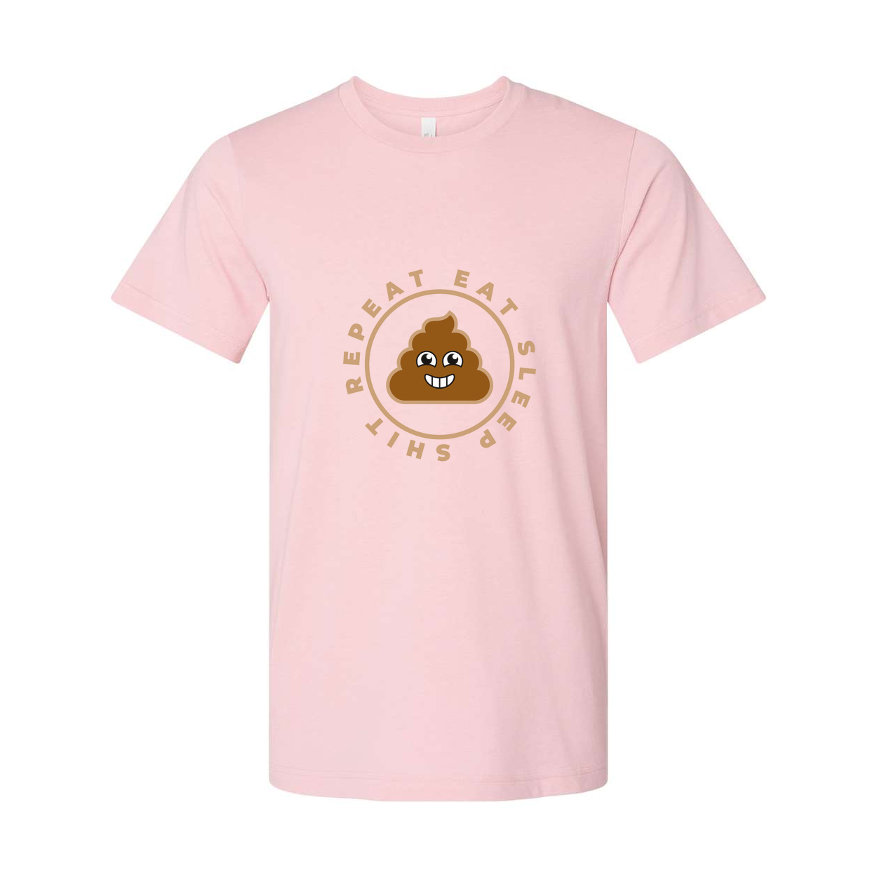 Eat Sleep Poop Emoji Repeat Unisex Cotton Graphic Tee For Men Women Casual Short Sleeve
