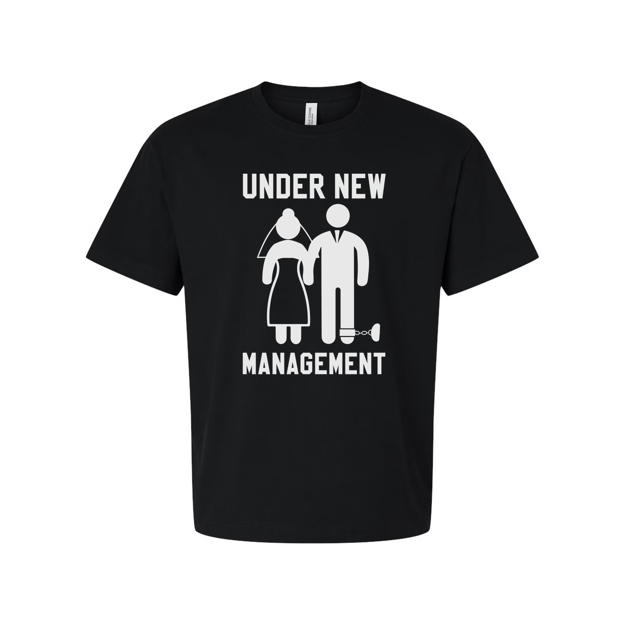Under New Management Humor Unisex T Shirt With Couple Silhouette Graphic Print Design