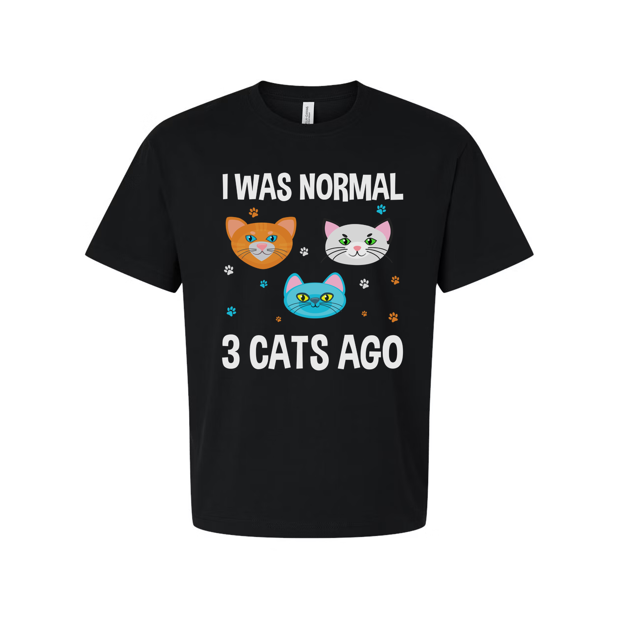I Was Normal Three Cats Ago Funny Cat Graphic Tee for Unisex Adults White Cotton T Shirt