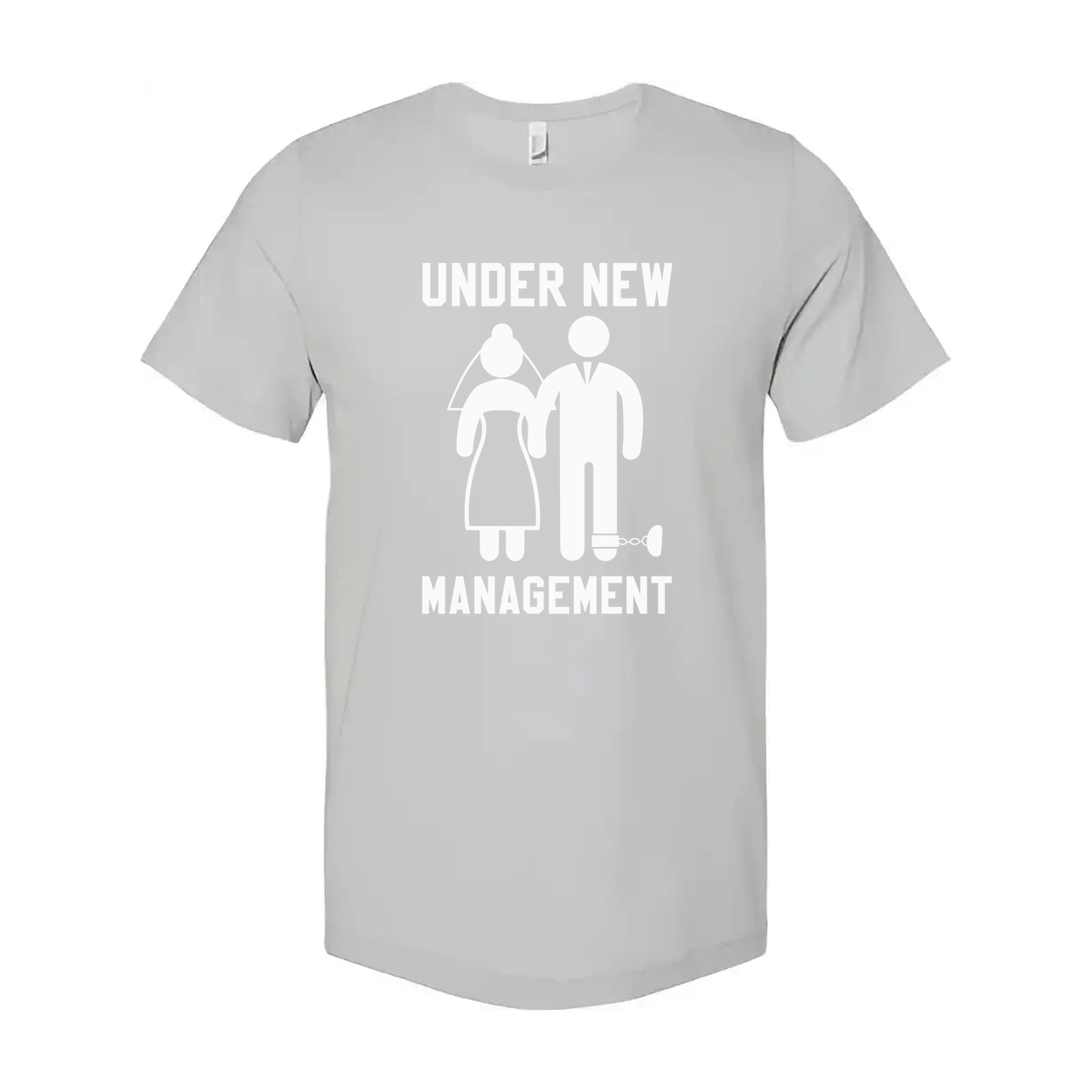 Under New Management Humor Unisex T Shirt With Couple Silhouette Graphic Print Design