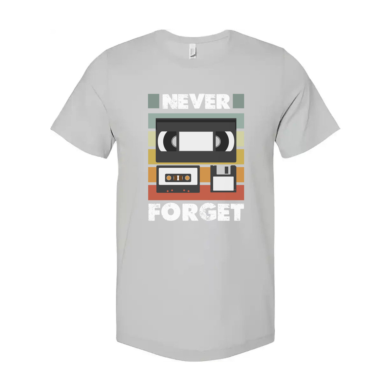 Never Forget Retro Cassette Tape Graphic Unisex Cotton Short Sleeve Tee For Everyday Casual Wear