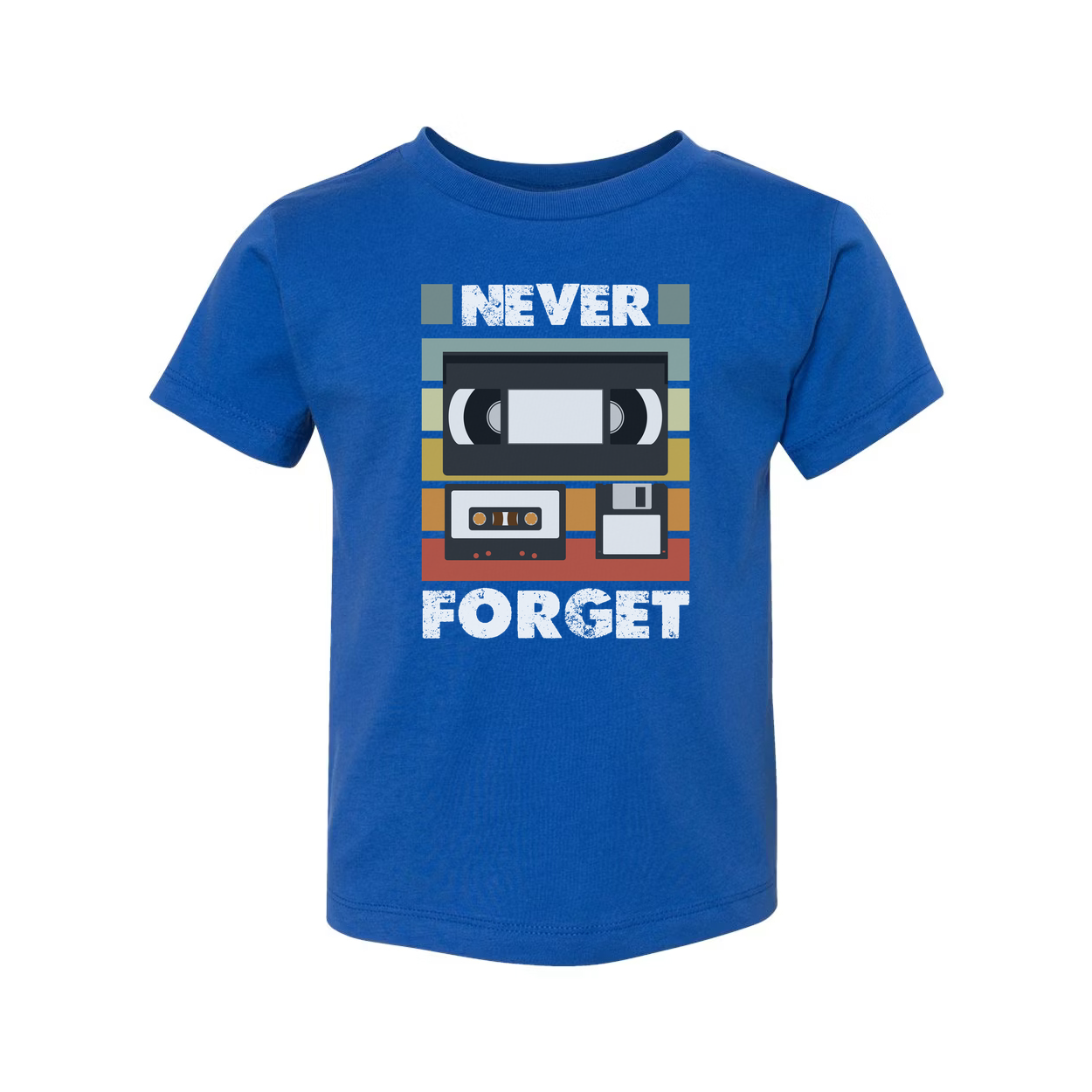Never Forget Retro Cassette Tape Graphic Unisex Cotton Short Sleeve Tee For Everyday Casual Wear