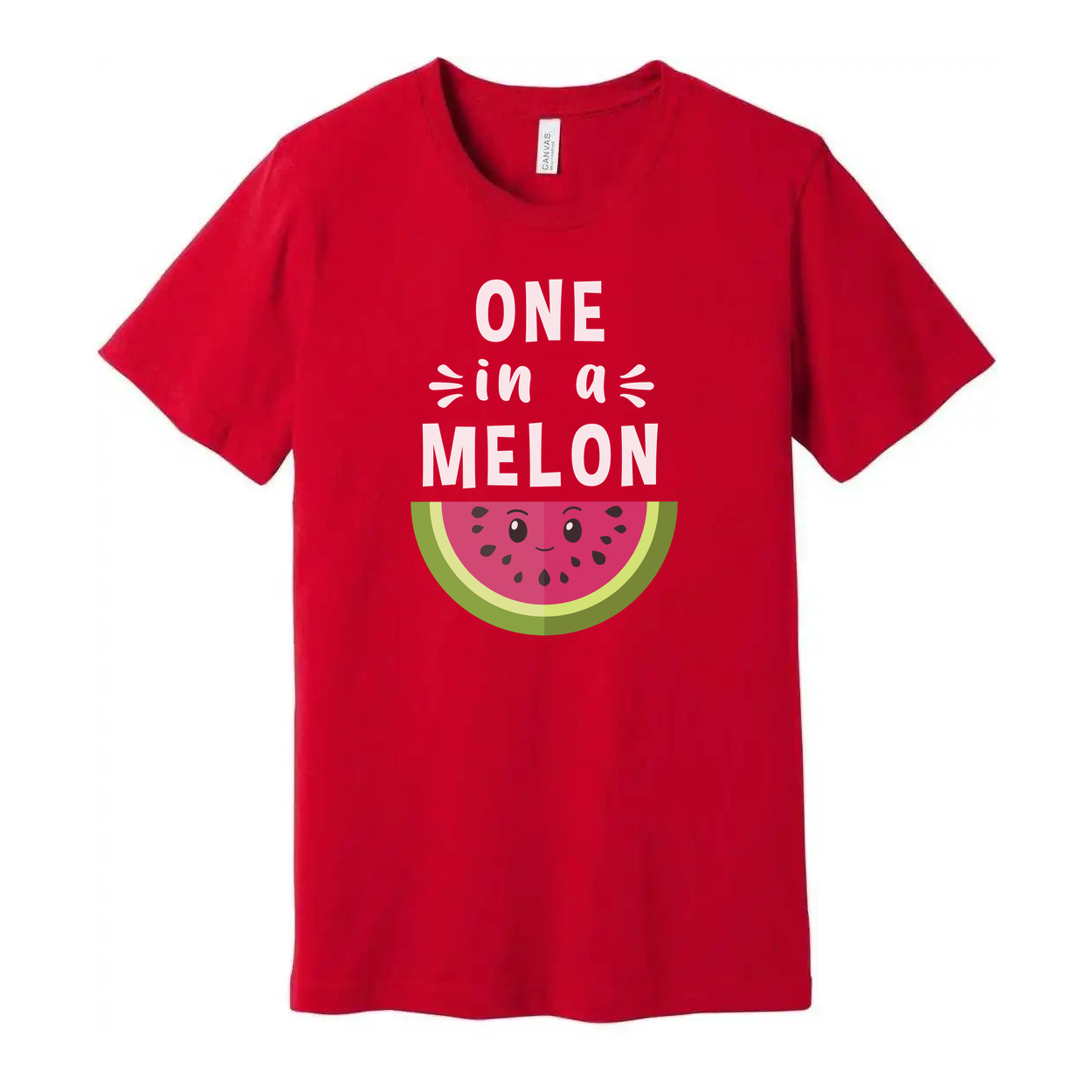One In A Melon Unisex T Shirt With Watermelon Face Graphic