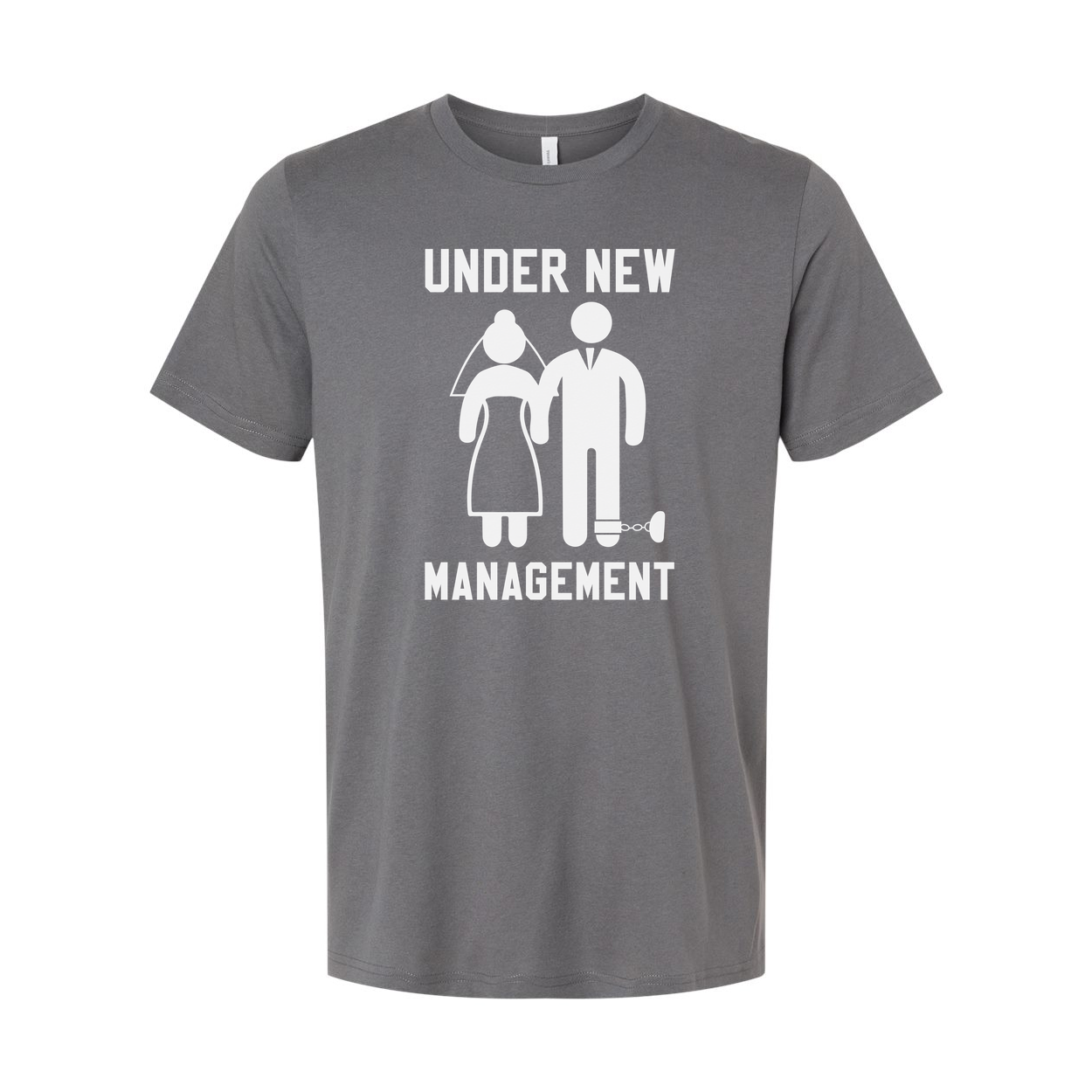 Under New Management Humor Unisex T Shirt With Couple Silhouette Graphic Print Design