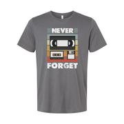 Never Forget Retro Cassette Tape Graphic Unisex Cotton Short Sleeve Tee For Everyday Casual Wear