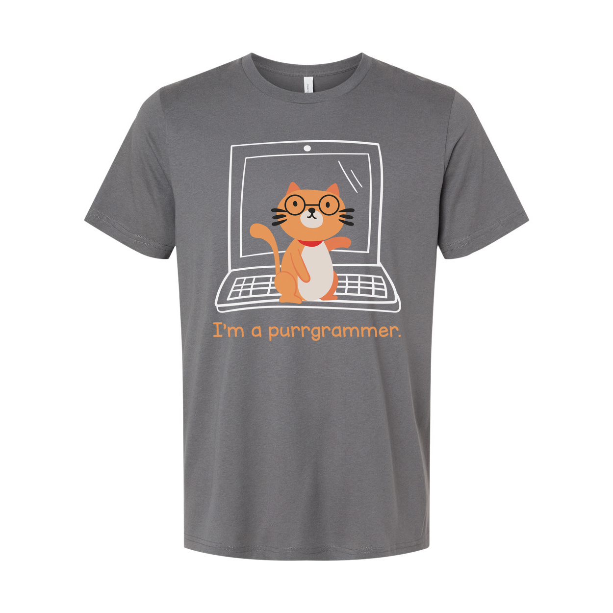 Unisex Cat Programmer T Shirt With Glasses On Laptop Graphic Purrrgrammer Humor Tee