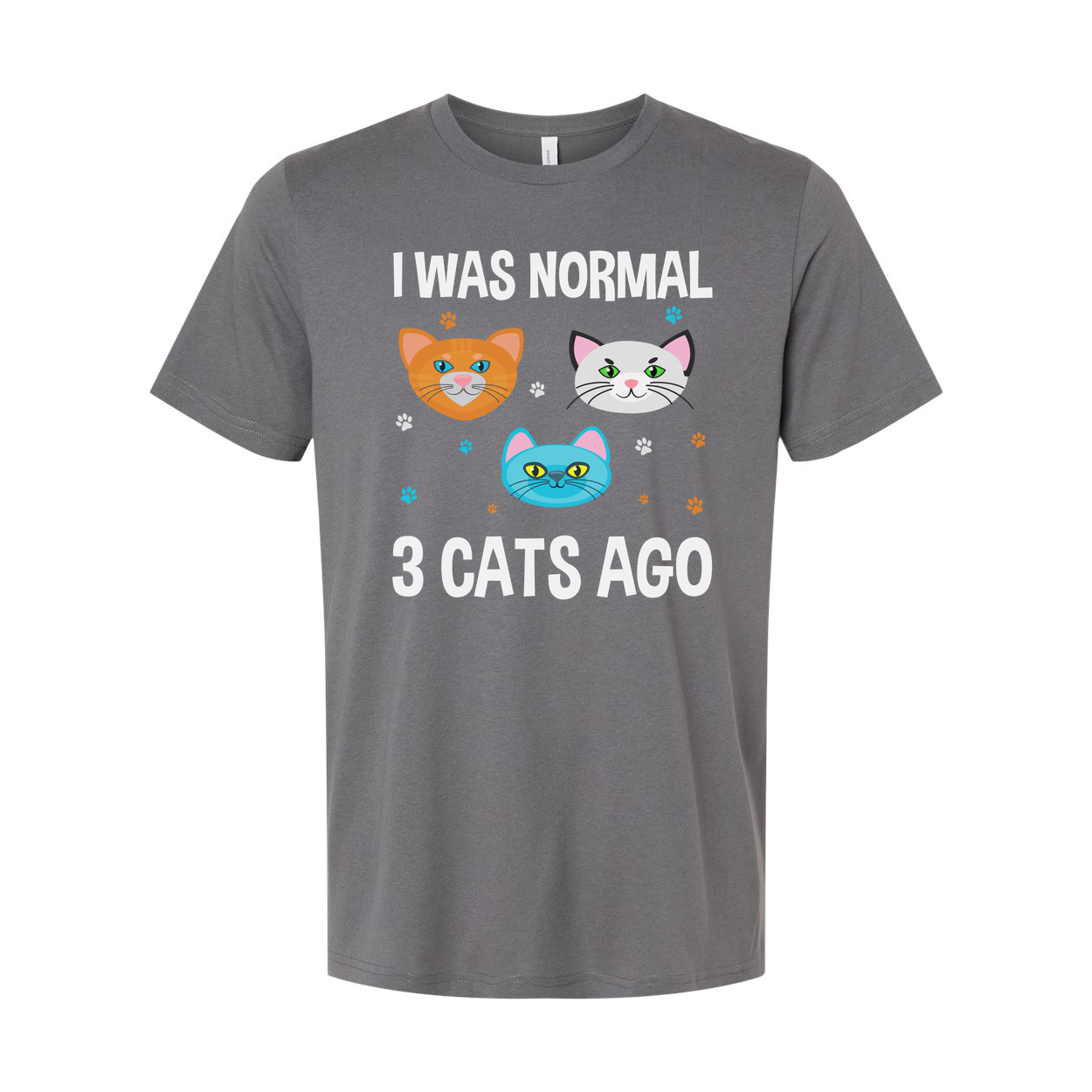 I Was Normal Three Cats Ago Funny Cat Graphic Tee for Unisex Adults White Cotton T Shirt