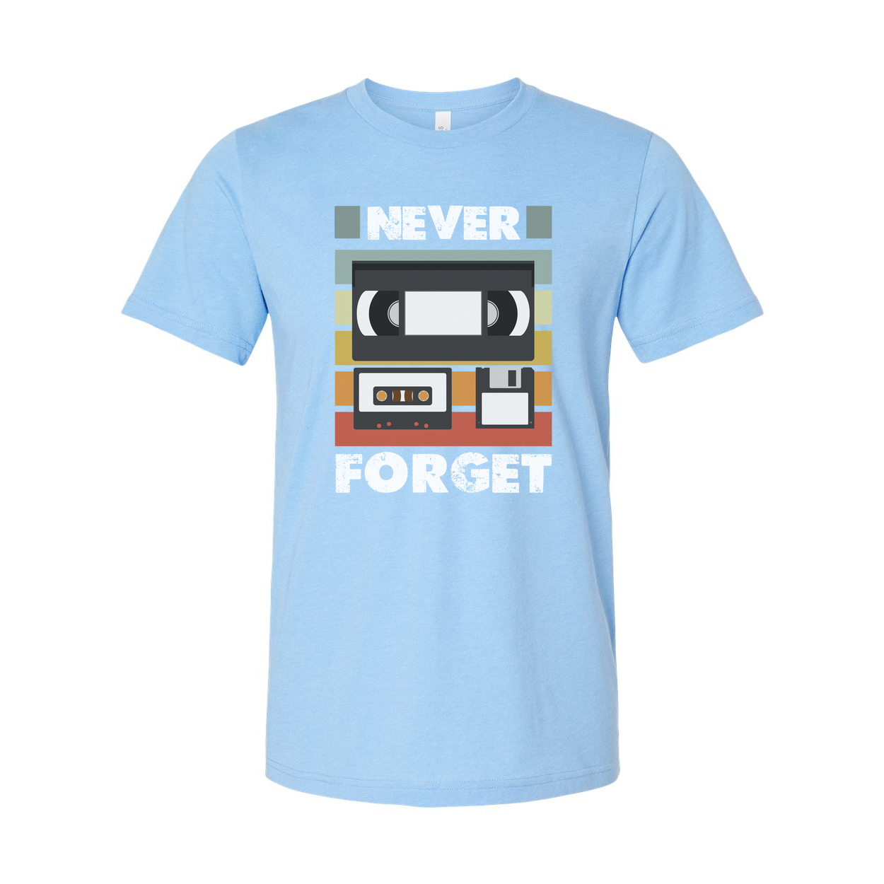 Never Forget Retro Cassette Tape Graphic Unisex Cotton Short Sleeve Tee For Everyday Casual Wear