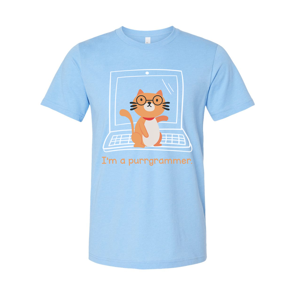 Unisex Cat Programmer T Shirt With Glasses On Laptop Graphic Purrrgrammer Humor Tee
