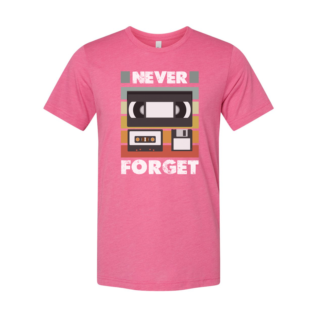 Never Forget Retro Cassette Tape Graphic Unisex Cotton Short Sleeve Tee For Everyday Casual Wear