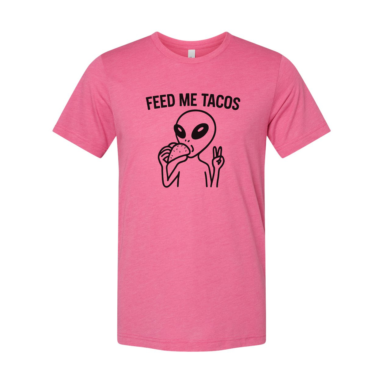Feed Me Tacos Alien Graphic T Shirt Unisex Tee With Taco Eating Illustration Design