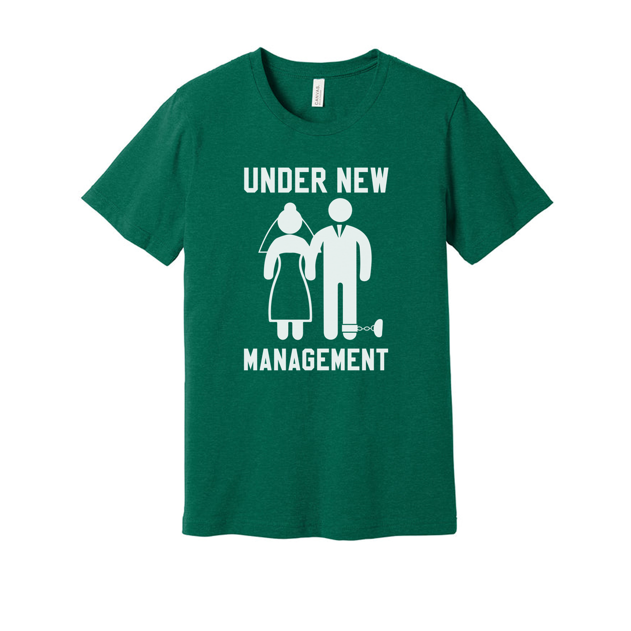 Under New Management Humor Unisex T Shirt With Couple Silhouette Graphic Print Design