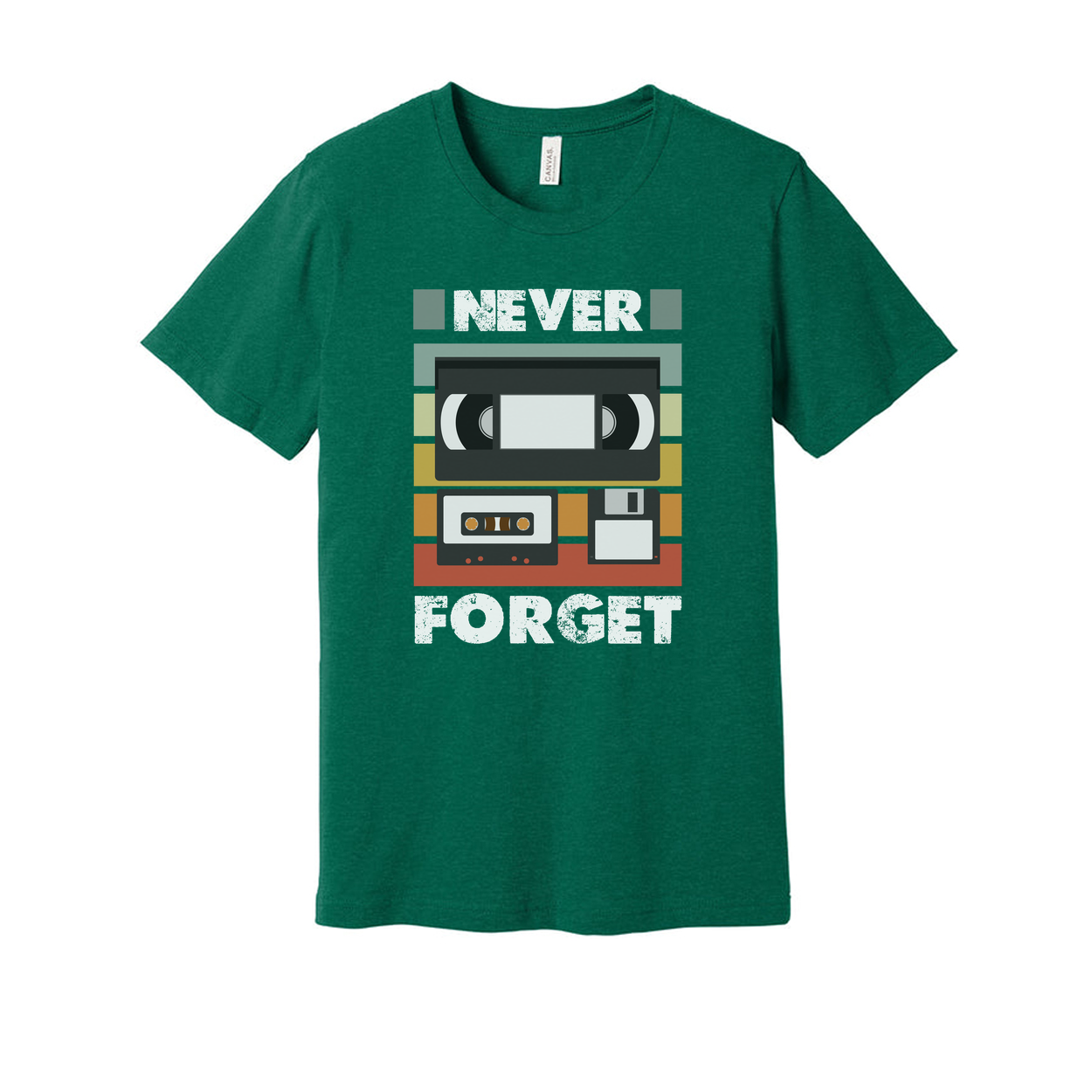 Never Forget Retro Cassette Tape Graphic Unisex Cotton Short Sleeve Tee For Everyday Casual Wear
