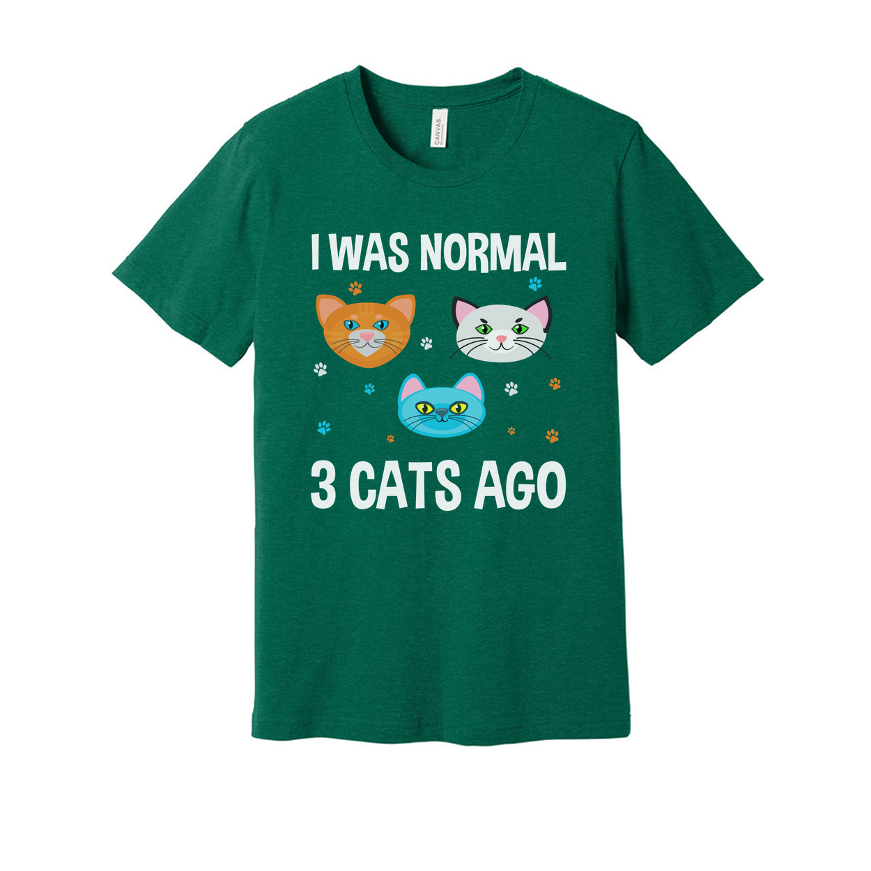 I Was Normal Three Cats Ago Funny Cat Graphic Tee for Unisex Adults White Cotton T Shirt