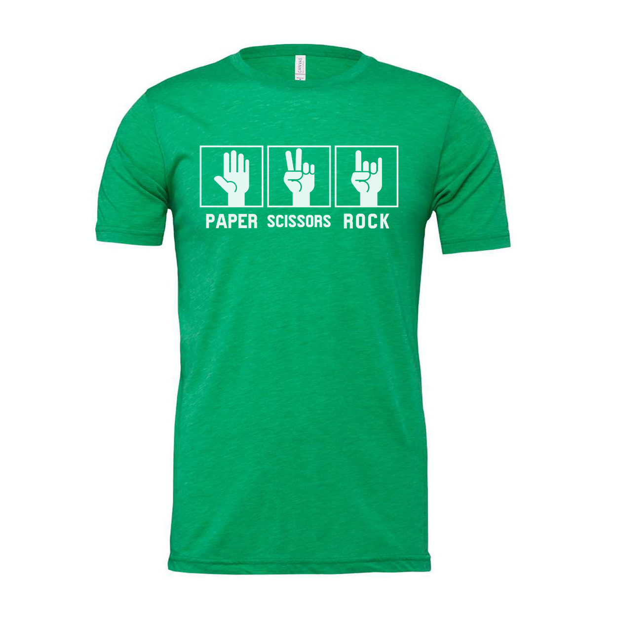Humorous Graphic T Shirt Unisex Tee With Paper Scissors Rock Hand Sign Icons Soft Cotton Comfort Fit