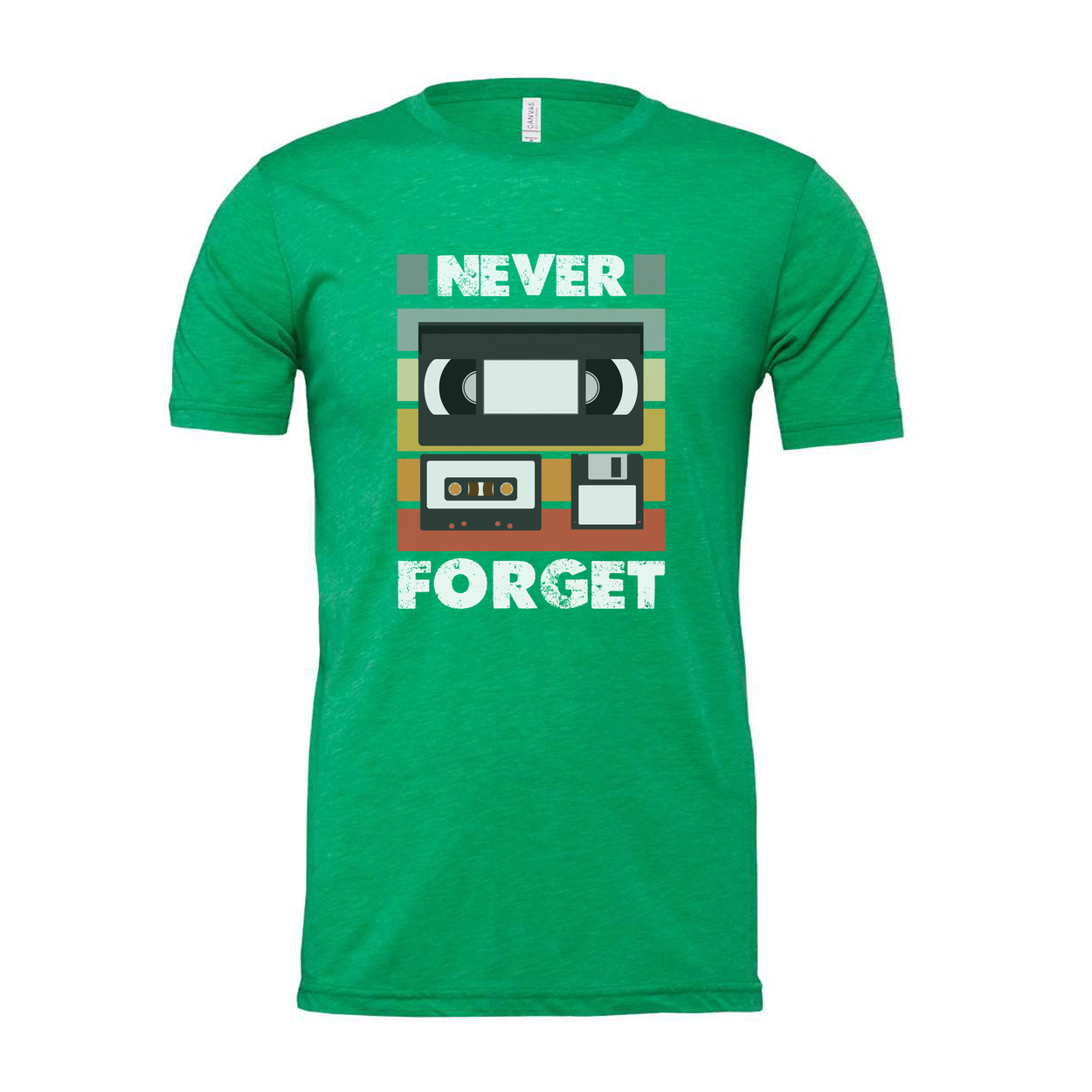 Never Forget Retro Cassette Tape Graphic Unisex Cotton Short Sleeve Tee For Everyday Casual Wear