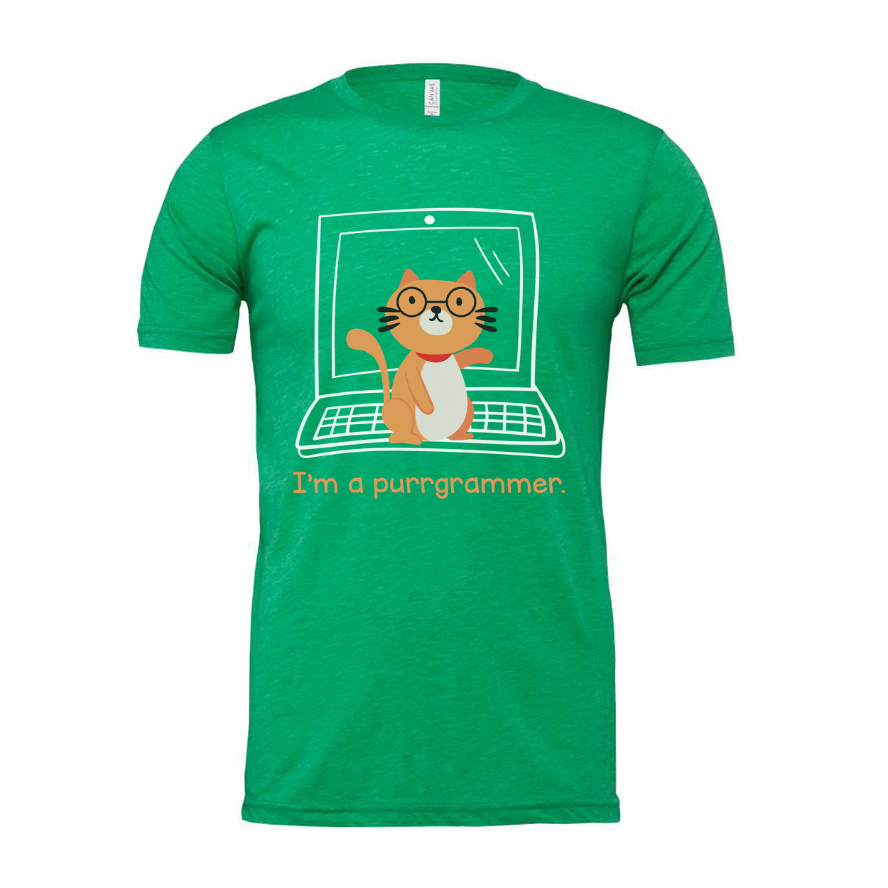 Unisex Cat Programmer T Shirt With Glasses On Laptop Graphic Purrrgrammer Humor Tee