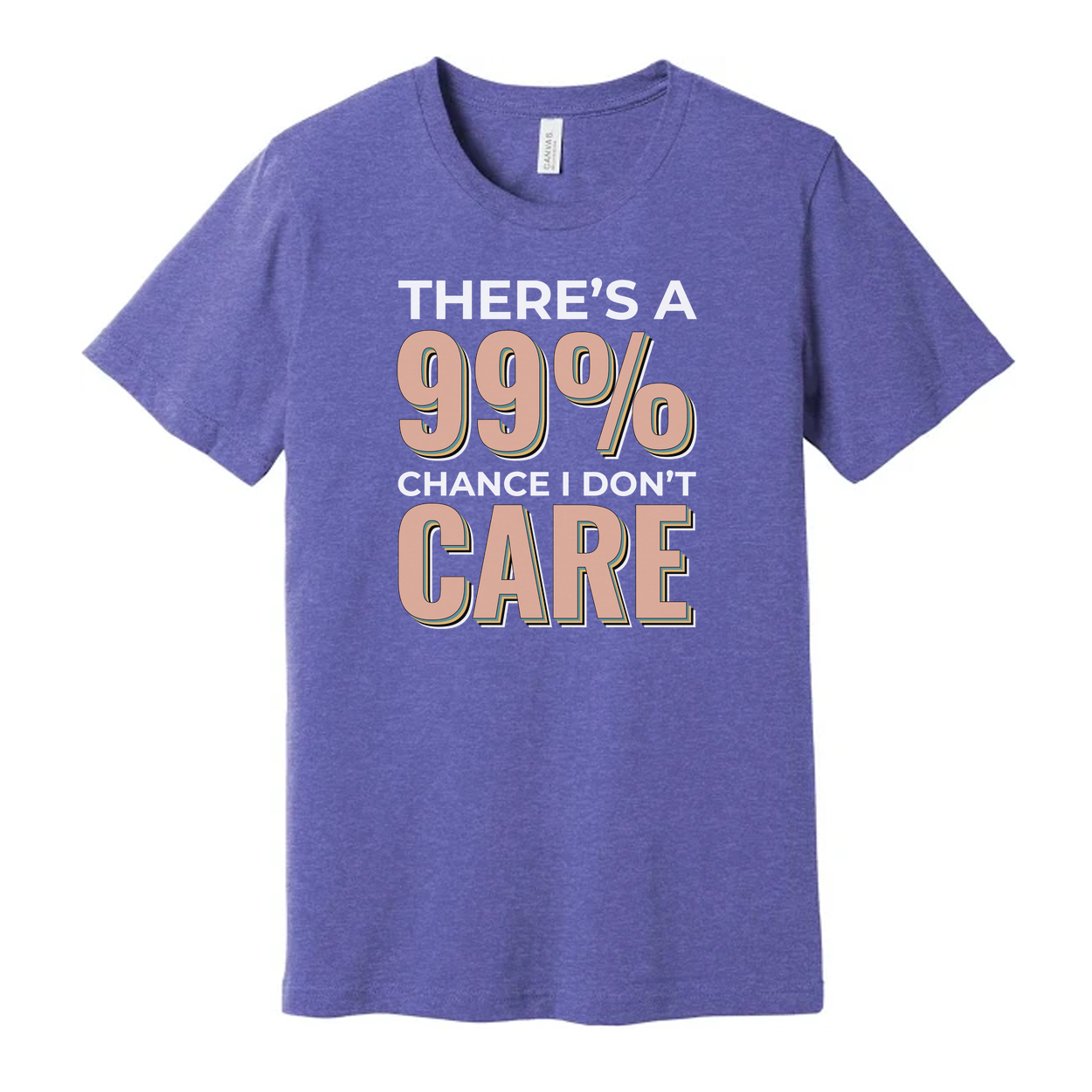 Humorous Unisex T Shirt There's A 99 Percent Chance I Don't Care Graphic Tee Apparel