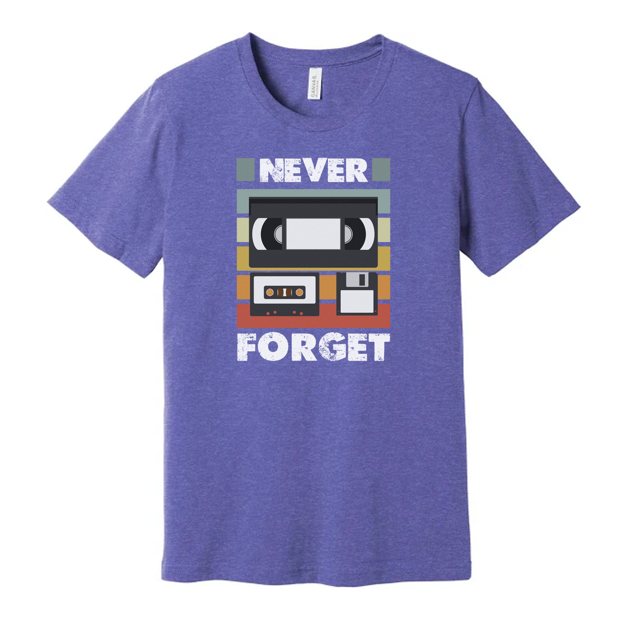 Never Forget Retro Cassette Tape Graphic Unisex Cotton Short Sleeve Tee For Everyday Casual Wear