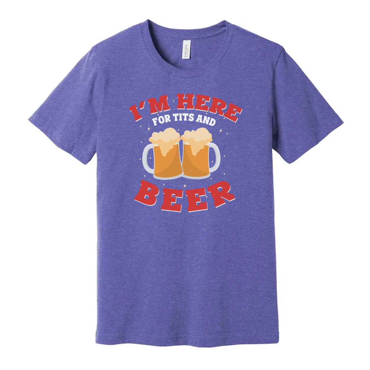 I'm Here For Tits And Beer Unisex Graphic Tee With Beer Mug Illustration For Party Or Gift