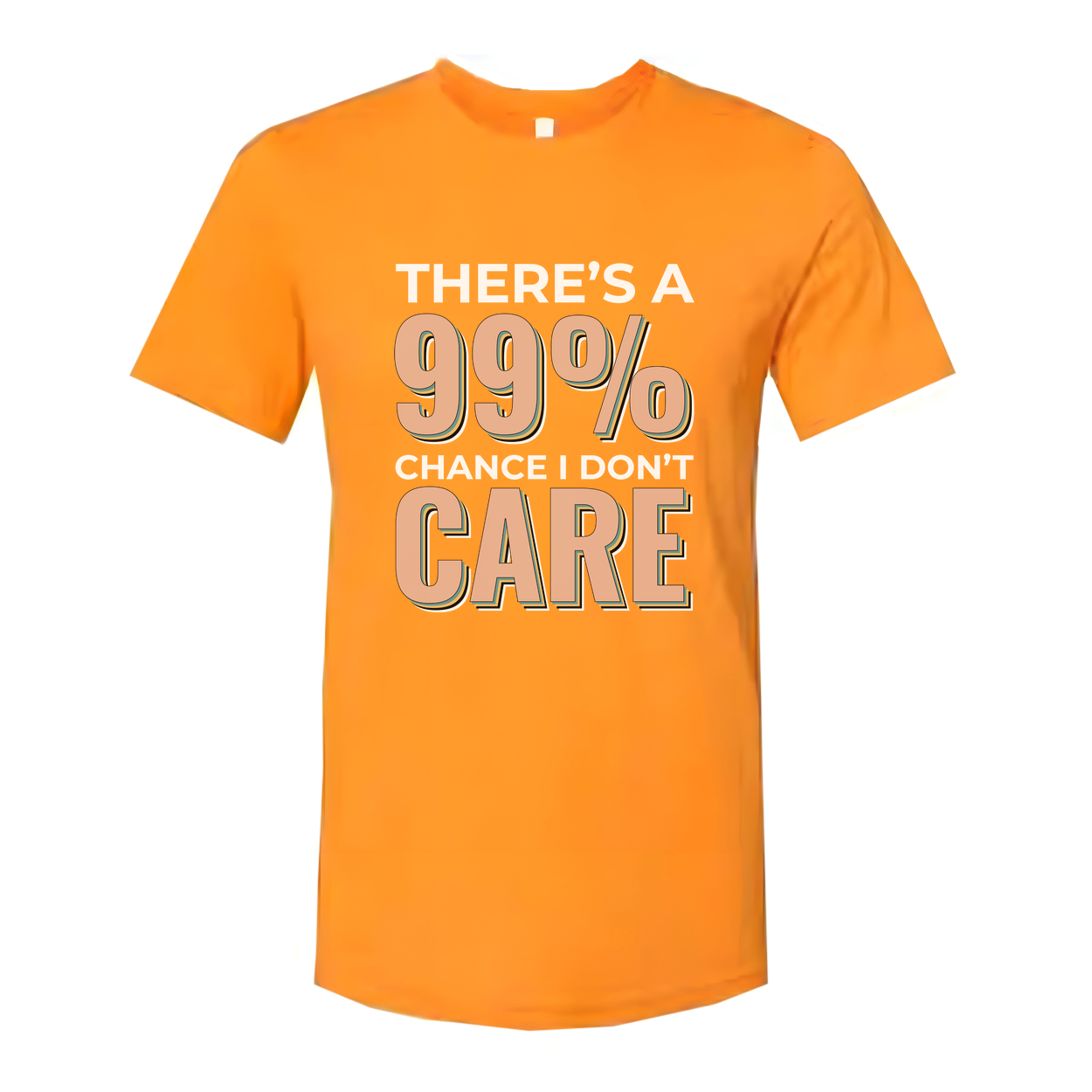 Humorous Unisex T Shirt There's A 99 Percent Chance I Don't Care Graphic Tee Apparel